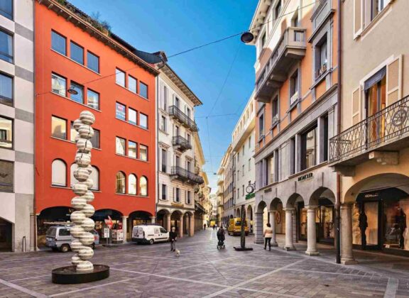 Switzerland Lugano Via Nassa Boutiques and Lakeside