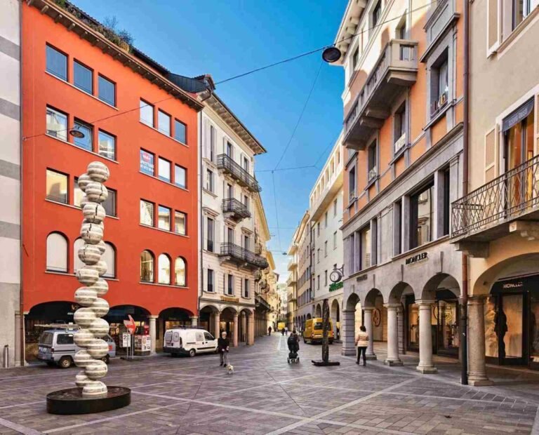 Switzerland Lugano Via Nassa Boutiques and Lakeside