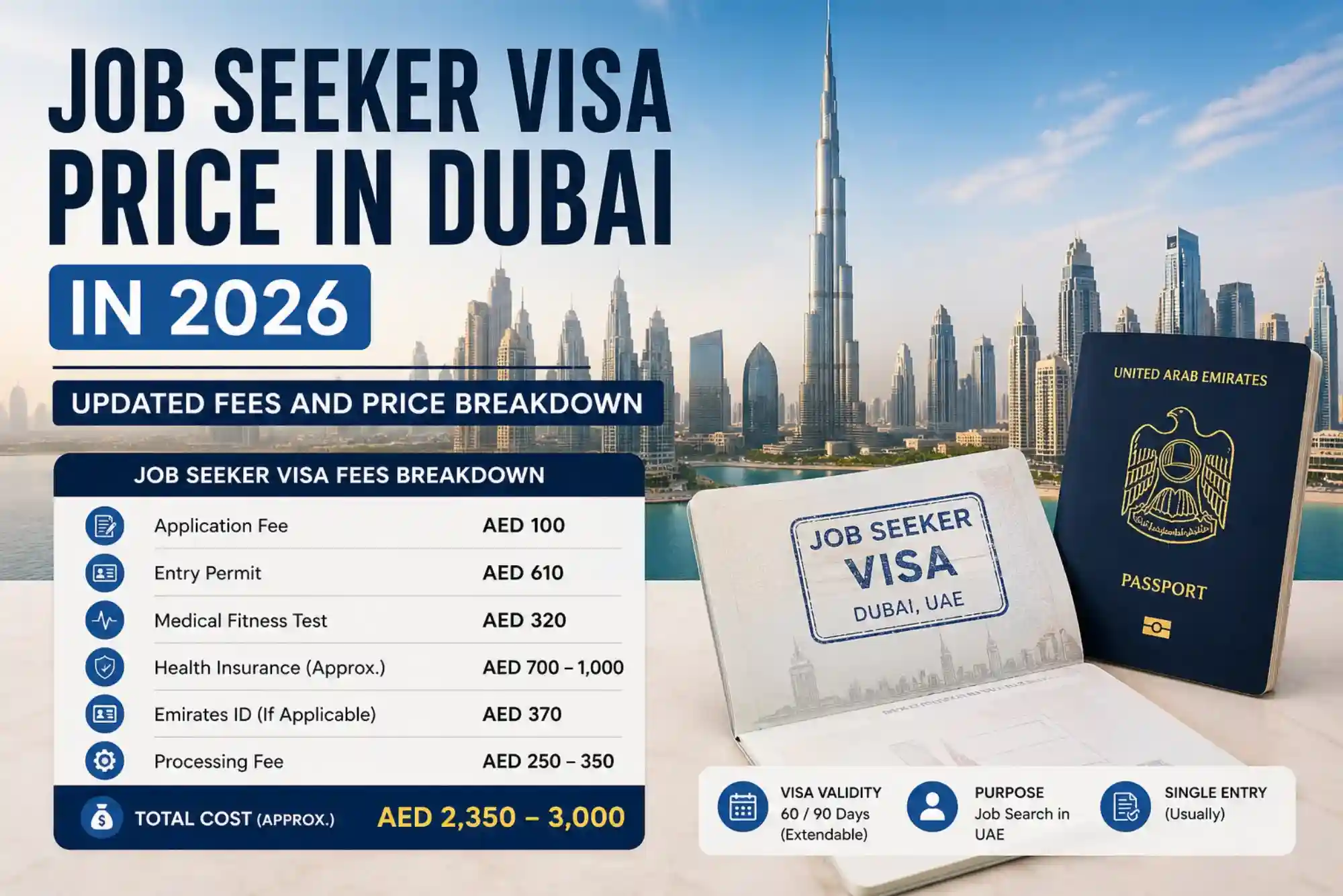 Job Seeker Visa Price in Dubai in 2026 Updated Fees and Price Breakdown