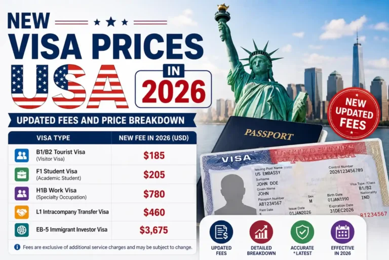 New Visa Prices USA in 2026 Updated Fees and Price Breakdown