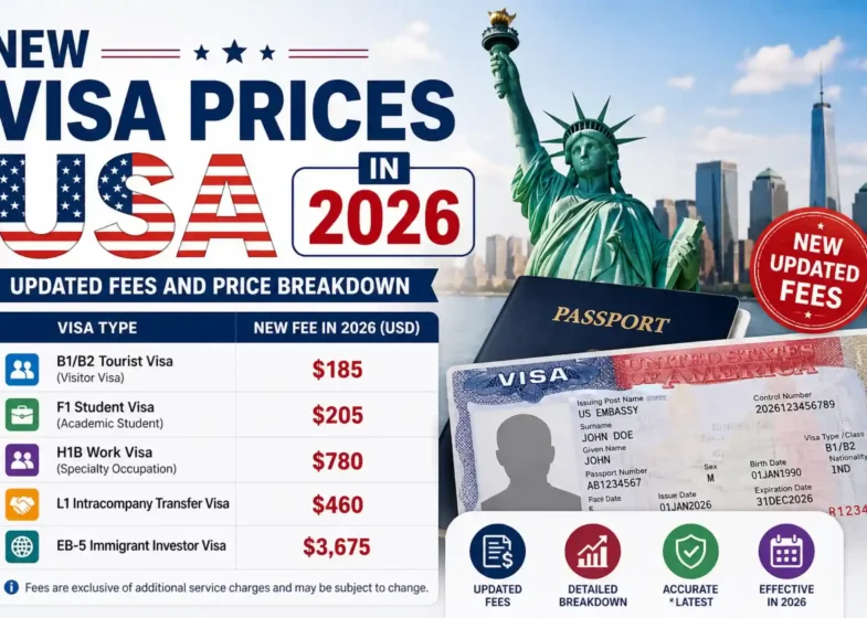 New Visa Prices USA in 2026 Updated Fees and Price Breakdown